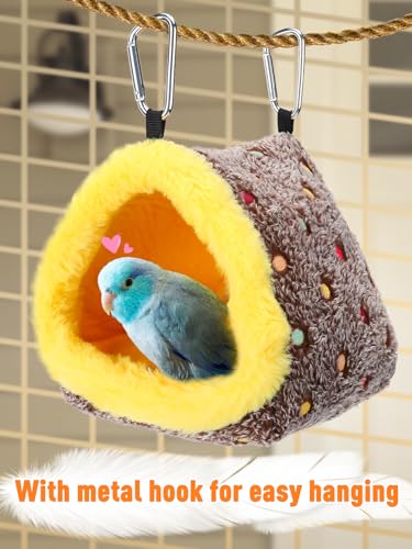 Small Winter Warm Bird Nest for Cage - Comfortable Bird Bed with Support Board, Hanging Hammock Shed Hideaway Hut Gift for Budgerigar Canaries Lovebirds - size: Small