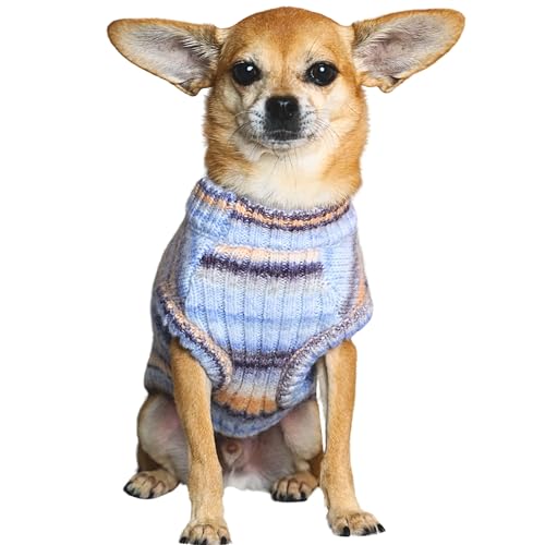 Blueberry Pet Dog Sweater - Award Winning Christmas Sweater for Small Dogs, Soft Knit with Dip Dye Gradient, 16" Back, Warm & Cozy for Cold Weather, Machine Washable, USA's Best Petcare Brand - color: Serene Blue, size: 16 inch
