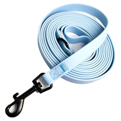 Blue Waterproof Dog Training Leash,Long Line Heavy Duty Outdoor Recall Lead 10ft 15ft 16ft 20ft 30ft 50ft for Small Medium Large Dog (32FT)