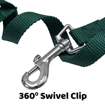 Downtown Pet Supply - Long Dog Training Leash for Recall & Obedience - Nylon, 30 ft, Hunter Green - color: Hunter Green, size: 30 Foot