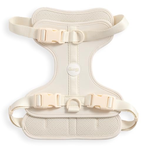 HNS1003L Arlo Large Adjustable Soft Padded No Pull Pet Harness with 3 Buckles and 3 Leash Clips, Bailey - color: Almond, size: Large (Chest: 24 - 37")