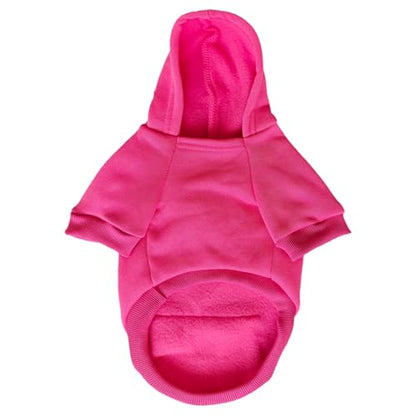 Jecikelon Winter Dog Hoodie Sweatshirts with Pockets Warm Dog Clothes for Small Dogs Chihuahua Coat Clothing Puppy Cat Custume (Rose red, XX-Small) - color: Rose red, size: XX-Small