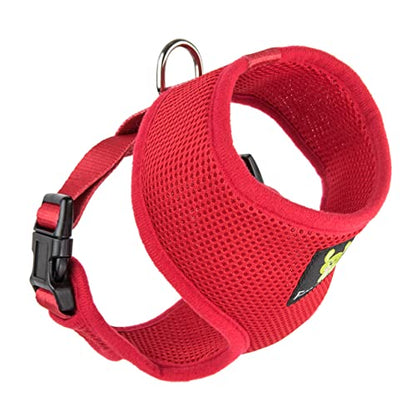 EcoBark Dog Harness - Luxurious Soft Mesh - Eco-Friendly Over the Head Vest Harness - No Pull & No Choke Design - Padded Breathable Body Halter - for Puppy, Toy, and Small Breeds (Red, Small) - color: Red
