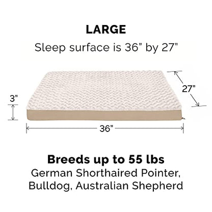 Furhaven Replacement Dog Bed Cover Ultra Plush Faux Fur & Suede Mattress, Machine Washable - Cream, Large - color: Cream, size: Large (Pack of 1)
