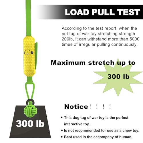 ETIAL Interactive Dog Tug Toy,Indestructible Dog Toys for Aggressive Chewers,Tough Squeaky Dog Rope Toys for Training,Tug of War Dog Toy Balls for Medium & Large Dogs (Corn) - style: Corn