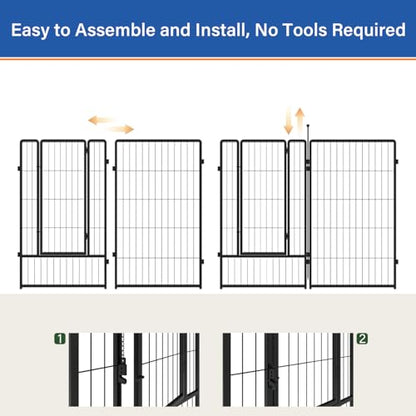 Dog Playpen 36 inch 8 Panels for Indoor & Outdoor Use – Heavy-Duty Metal Pet Fence with Ground Stakes, Rounded Ball Tops for Safety, Stable & Foldable Design, Easy to Assemble - size: 36inch, style: 8 Panels