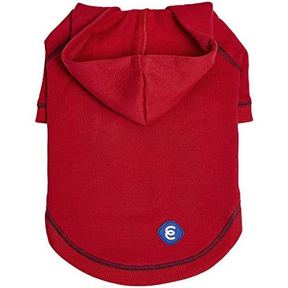 Blueberry Pet Essentials Dog Hoodie – 16 inch, Cotton‑Blend Sweatshirt with Hood, Red, Machine‑Washable Small‑Dog Jersey - color: Dog Hoodie - Red, size: 16 inch (Pack of 1)