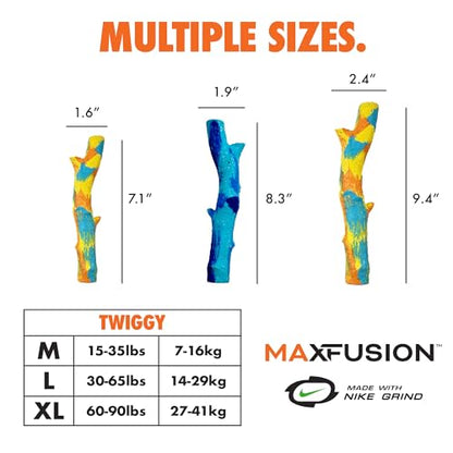 Max Fusion with Nike Grind, Dog Sticks, Arlee Twiggy Dog Toy, Chew Toy for Play, Fetch, Tug, L - color: Tie Dye Purple/Blue Twiggy, size: Large