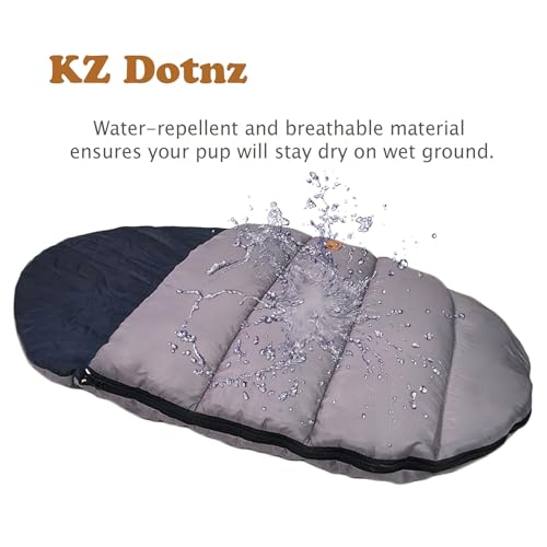 Camping Dog Sleeping Bag, Waterproof Warm Pet Bed Cave, Packable Washable Dog Bed Mat with Compression Bag - size: Medium
