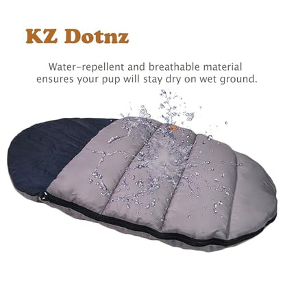 Camping Dog Sleeping Bag, Waterproof Warm Pet Bed Cave, Packable Washable Dog Bed Mat with Compression Bag - size: Medium