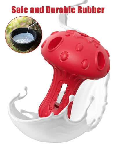 Dog Chew Toys for Aggressive Chewers, Rubber Treat Dispensing Stimulation Toy to Keep Them Busy, Durable Interactive Enrichment Puzzle Toy for Medium Large Breed Dogs - color: Red