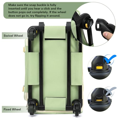 Cozy Cruiser Pet Carrier with Wheels,TSA Airline Approved, Expandable Space, Soft-Sided & Collapsible Design,Rolling Travel Bag with Telescopic Handle for Small Dogs and Cats - color: Green