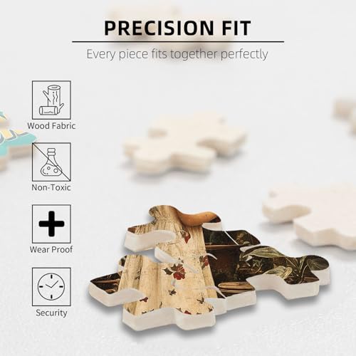 1000 Pieces Jigsaw Puzzles for Adults, Girls with Plant Soul Gardening Art Puzzle, Stress Relief Brain Teaser Gift 29.5x19.7 Inch - color: Wooden Puzzle17, size: 1000 Piece pcs
