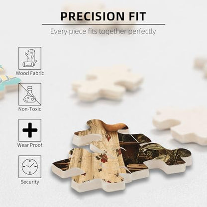 1000 Pieces Jigsaw Puzzles for Adults, Girls with Plant Soul Gardening Art Puzzle, Stress Relief Brain Teaser Gift 29.5x19.7 Inch - color: Wooden Puzzle17, size: 1000 Piece pcs