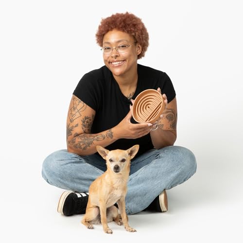 Should We Go? Slow Feeder for Dogs & Cats, The Slowdown Bowl Silicone Slow Eating Mealtime Solution with Modern Lick Mat Design, Reduces Gulping, Fits 1 Cup, 6” Across x 1.25” Tall, Small-Terracotta - color: Terracotta, size: Small (6” Across x 1.25” Tall