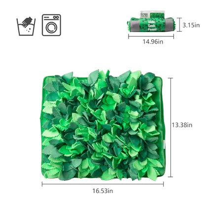 Puzzle Feeder Snuffle Mat & Slow Feeder for Dogs - Interactive Dog Puzzle Toys for Smell Training - color: Grass Green