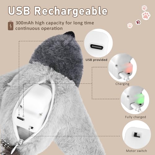 Cat Toys Flapping Birds with Catnip Bags, Rechargeable Interactive Exercise Kitten Toy Kicker Indoor, Lifelike Birdie Tweets, Enrichment Moving Wings Cat Exercise Chirping Toys for All Breeds Cat Dog - color: A2