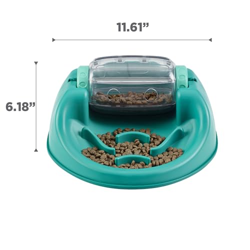 Outward Hound by Nina Ottosson Spin N' Eat Dog Puzzle and Slow Feeder, Level 2 Intermediate Enrichment Toy, Green - color: Spin N' Eat (Green)