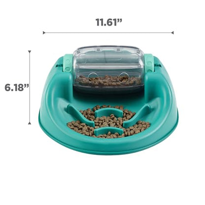 Outward Hound by Nina Ottosson Spin N' Eat Dog Puzzle and Slow Feeder, Level 2 Intermediate Enrichment Toy, Green - color: Spin N' Eat (Green)