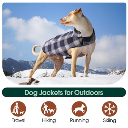 Kuoser Reversible Dog Jacket, Warm Winter Coat for Medium & Large Dogs, Warm Windproof Pet Cold Weather Clothes, Blue XL - color: Blue, size: XL (Chest Girth: 24.4-29.5'')