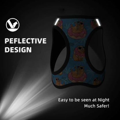 Funny Capybara Pet Harness Escape Proof Dog Harness Adjustable Mesh Padded Reflective Dog Vest Harness and Leash Set Small - color: Style 2, size: Small