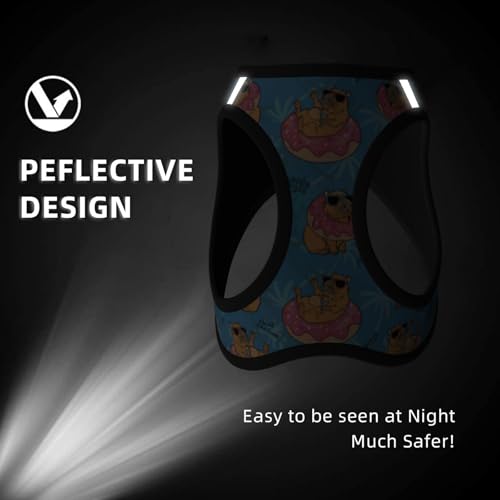 Funny Capybara Pet Harness Escape Proof Dog Harness Adjustable Mesh Padded Reflective Dog Vest Harness and Leash Set Medium - color: Style 2, size: Medium