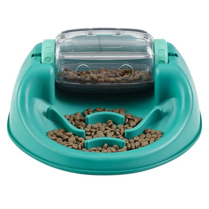 Outward Hound by Nina Ottosson Spin N' Eat Dog Puzzle and Slow Feeder, Level 2 Intermediate Enrichment Toy, Green - color: Spin N' Eat (Green)
