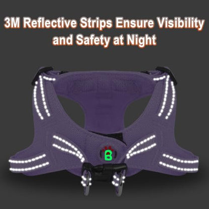 BARKBAY Dog Harness, Reflective Adjustable Puppy No Pull Harness, Breathable Soft for Small and Medium Dogs, Violet Purple, XXS - color: Violet Purple, size: XX-Small