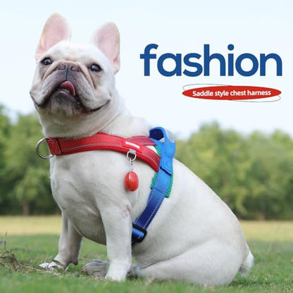 Dog Harness,No Pull Dog Harness, Adjustable Soft Harness with Breathable Mesh Padded, Reflective Lightweight Harness for Extra Small Medium Dogs Grey-L - color: Grey, size: L
