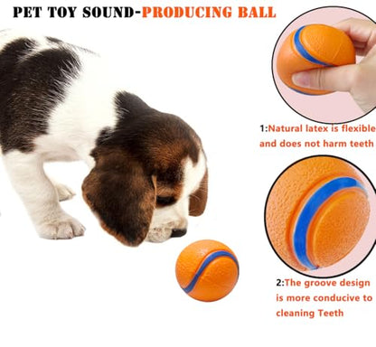 Dog Toy Ball,Rubber Sound-Producing Toy Ball, with a Groove Design That is Resistant to Bites, Has a High Bounce, Dog Training Interactive Pet Toy, Relieving Pet Anxiety,Pack of 2 - color: Yellow, size: Small/Large