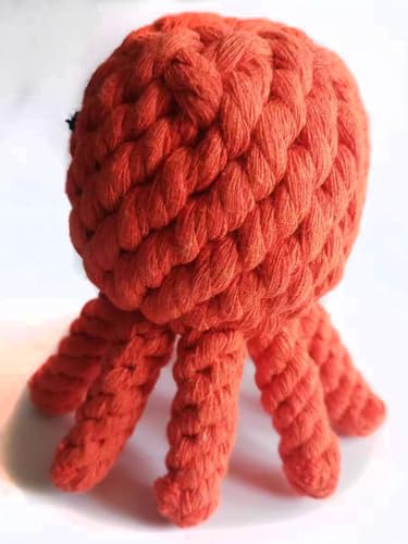Dog Toys Puppy Teething Chew Toys,Dog Rope Toys,Cat Chew Toys,Safe Braided Rabbit Toys Healthy Gift - color: orange octopus