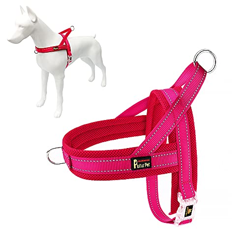 Plutus Pet No Pull Dog Harness with Breathable Mesh Padded, Adjustable Reflective Escape Proof Dog Harness, Quick Fit Dog Vest Harness for Small Medium Large Dogs(XXS, Pink) - color: Pink, size: XXS: chest 11.8"-15"