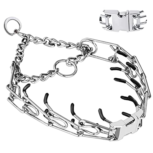 Dog Collar with Quick Release Buckle for Small Medium Large Dogs - size: M(17-19" Neck, 3.00mm)