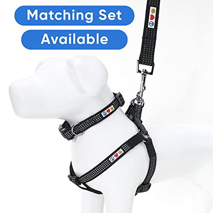 Pawtitas Reflective Dog Collar for X-Small Dogs – Adjustable Nylon Puppy Collar with Quick-Release Buckle | Fits Neck 8–13 in | Night Safety Training Collar | XS | Black - color: Black, size: X-Small (Pack of 1)