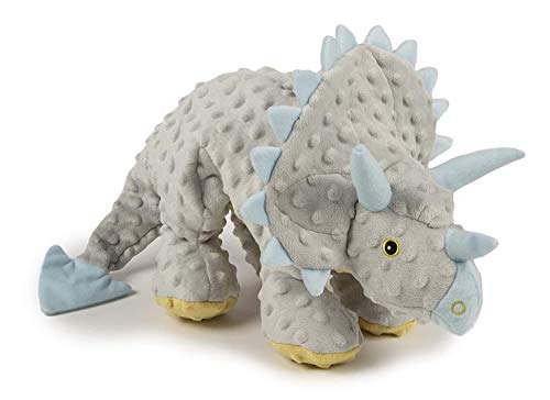 goDog Dinos Frills Squeaky Plush Dog Toy, Chew Guard Technology - Gray, Extra Large - color: Dinos Frills (Gray), size: X-Large