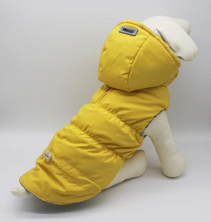 Warm Dog Coat Jacket with Detachable Hood Harness Hole Winter Coat Pet Clothes Dog Cold Weather Coats Cozy Snow Jacket Vest for Small Medium Large Dogs - Blake (Yellow, X-Large) - color: Yellow, size: X-Large