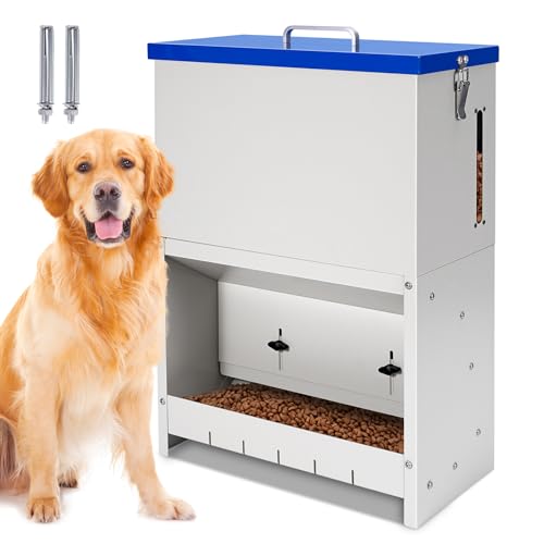 22lbs Gravity Dog Feeder - Automatic Dog Feeder Large Breed Outdoor Pet Feeding Station Auto Dry Food Dispenser for Pet Cat Dogs