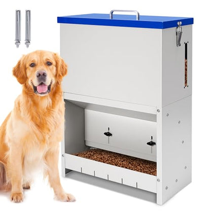 22lbs Gravity Dog Feeder - Automatic Dog Feeder Large Breed Outdoor Pet Feeding Station Auto Dry Food Dispenser for Pet Cat Dogs