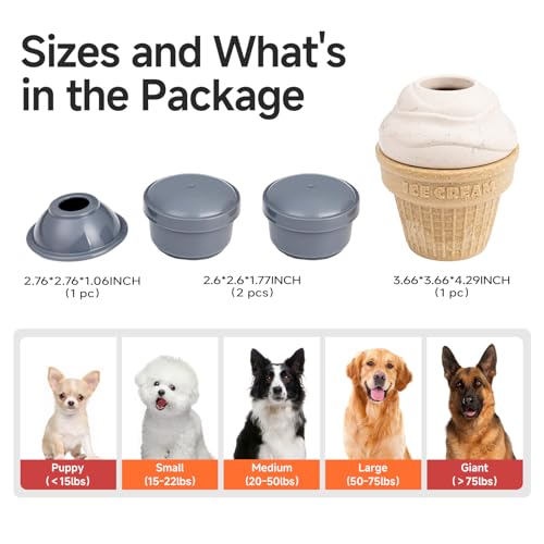 Interactive Dog Toys Freezable Treat Dispensing Puzzle Toy Long-Lasting Busy Toy Chew Toy to Reduce Boredom & Anxiety, Long-Lasting Busy Toy for Small Medium Large Dogs