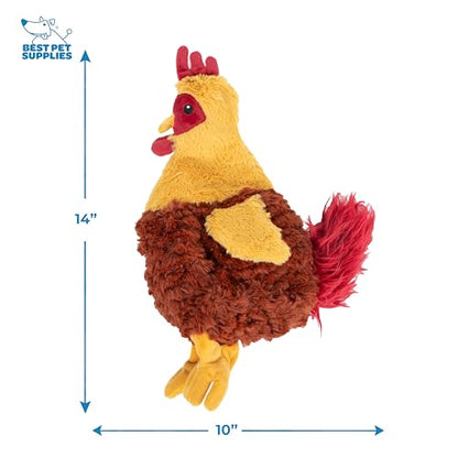 Best Pet Supplies Interactive Squeaky Dog Chew Toy, Ideal Dog Toys for Chewers, Small, Medium & Large Dogs, and Fetch Lovers - Crinkle Chicken (Wine Red), Large - color: Crinkle Chicken (Wine Red), size: Large