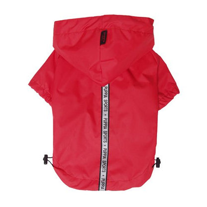 Puppia Base Jumper Dog Raincoat Waterproof Pet Rain Jacket with Reflective Safety Strips Lightweight High-Visibility with Leash Hole, Small, Red - color: Red, size: Small