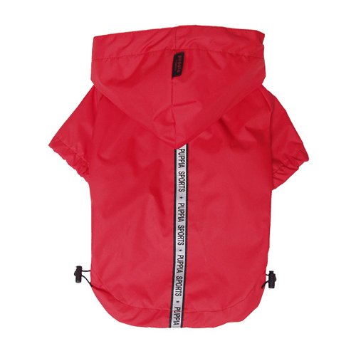 Puppia Base Jumper Dog Raincoat Waterproof Pet Rain Jacket with Reflective Safety Strips Lightweight High-Visibility with Leash Hole, Extra-Large, Red - color: Red, size: Extra-Large