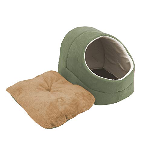 4 in 1 Self Warming Burrow Cat Bed, Pet Hideway Sleeping Cuddle Cave (Sage Green-2) - color: Sage Green-2