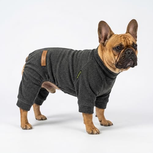 Fitwarm 2 Pack Lightweight Fleece Dog Pajamas, Warm Winter Clothes for Small Dogs Boy Girl, Cozy Pet Onesie with Feet, Dark Gray, Light Gray, XS - color: Gray, size: X-Small