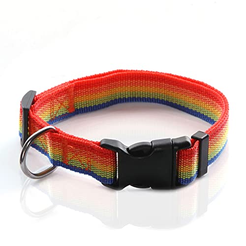 SALO Dog Collar, Adjustable Dog Collars for Medium Large Dogs, 1 Inch Wide (3/4" x 14-21", Rainbow) - color: Rainbow, size: 3/4"x 14-21"
