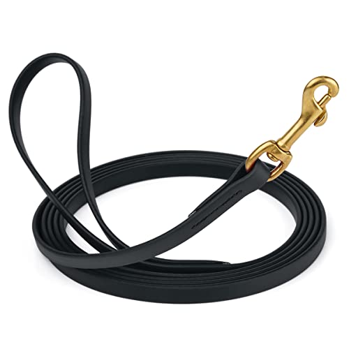 Viper K9 Biothane Working Dog Leash Waterproof Lead for Tracking Training Schutzhund Dog Sport & Search - Odor-Proof Long Line with Solid Brass Snap for Puppy Medium and Large 1/2" x 10ft Black - color: Black, size: 1/2" x 10ft
