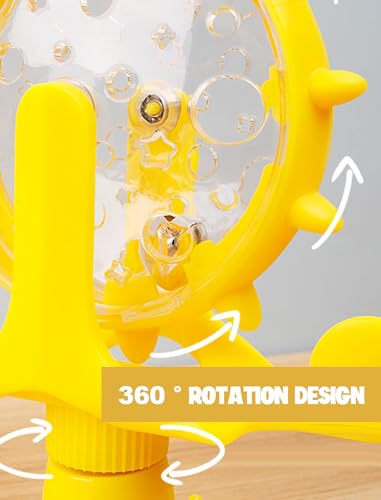 GLOGLOW Interactive Cat Puzzle Feeder, Windmill Treat Dispensing Cat Toy, Indoor Playtime, Suction Cup, Slow Feeding, for Cats, Kittens, and Puppies Training Rewards - color: yellow