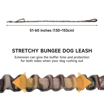 EXCELLENT ELITE SPANKER Bungee Dog Leash Tactical Nylon Adjustable Tactical No Pull Leads Rope for Dogs Quick Release Military Rope with 2 Control Handle (MCP) - color: MCP