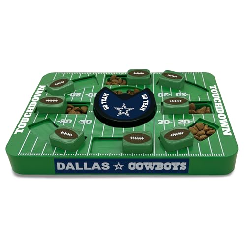 Pets First NFL Dallas Cowboys Large Puzzle Toy - Interactive Dog Treat & Slow Feeding Toy - color: DALLAS COWBOYS, size: Large