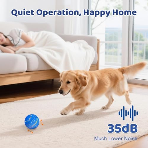 Interactive Dog Toys Dog Ball for Small Medium Dogs – 3 Smart Play Modes Bouncing Interactive Pet Toy, Durable E-TPU Material with RGB Lights, Self-Rolling Toy to Relieve Dog Boredom and Anxiety